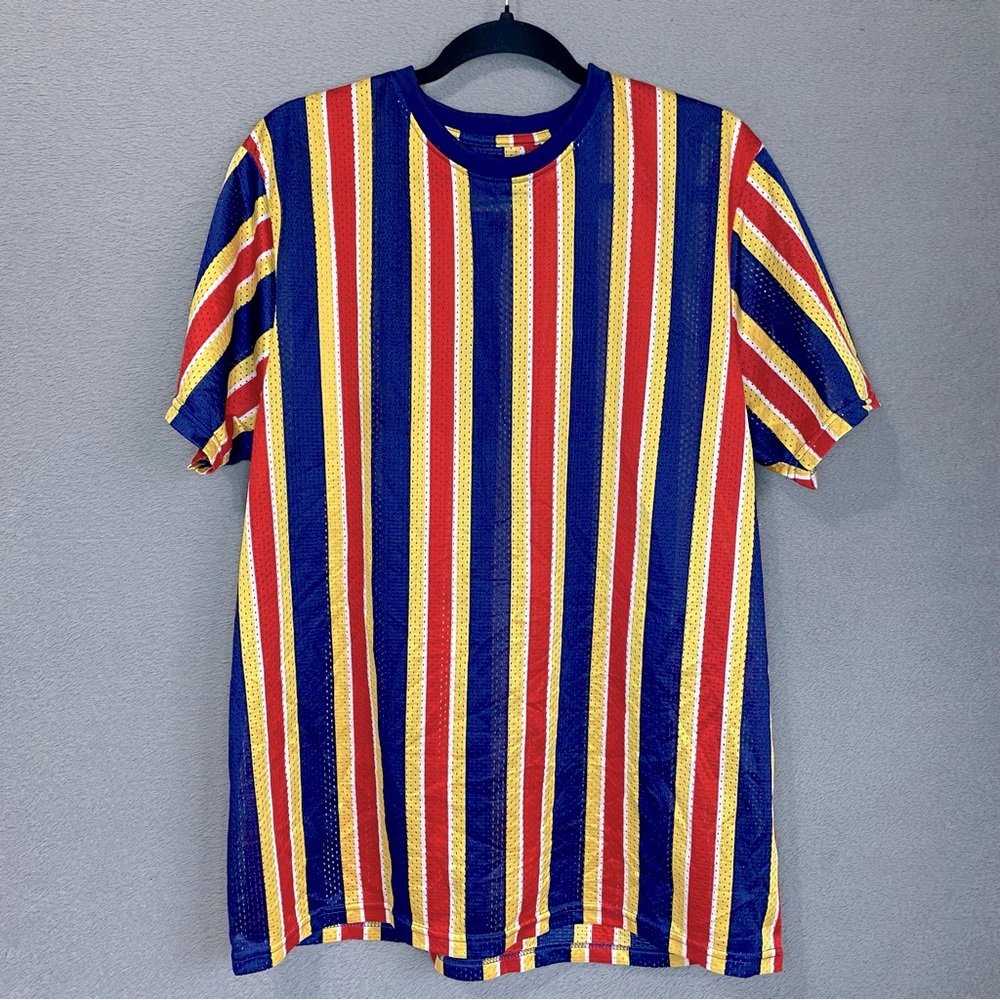 VTG 90s Fresh Prince Of Bel Air Short Sleeve T-shirt Sz L Striped Blue Red